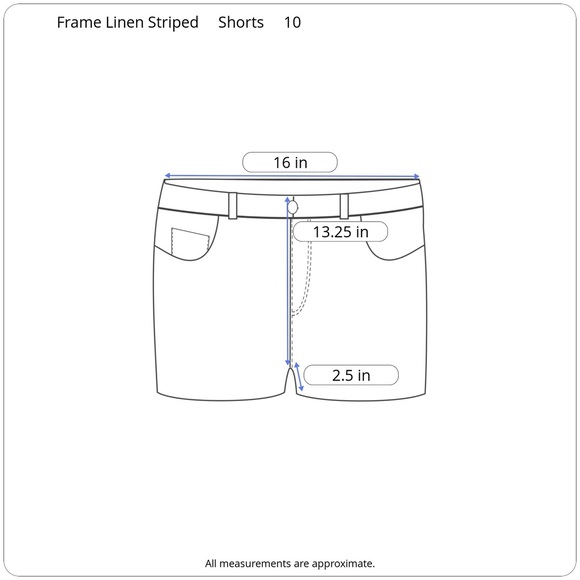 SOLD Frame Linen High Waisted Striped Belted Shorts - Picture 7 of 7